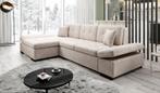 Hoekbank Montana beige ribstof hoekzetel