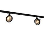 Modern railsysteem met 5 spots zwart 1-fase  - Iconic Go, Huis en Inrichting, Lampen | Spots, Nieuw, Metaal of Aluminium, Modern