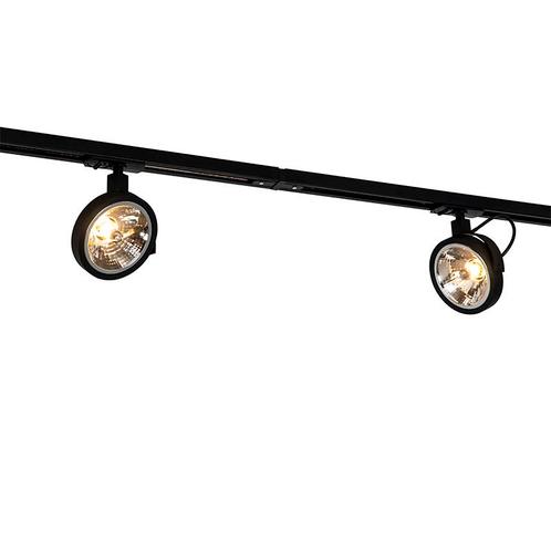 Modern railsysteem met 5 spots zwart 1-fase  - Iconic Go, Huis en Inrichting, Lampen | Spots, Nieuw, Metaal of Aluminium