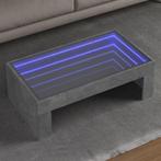 vidaXL Salontafel met Infinity LED 90x50x30 cm betongrijs, 50 tot 100 cm, Verzenden, Nieuw, 50 tot 100 cm