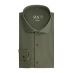 GENTS - Uni groen 4-way stretch - L 41/42, Kleding | Heren, Overhemden, Verzenden, Nieuw