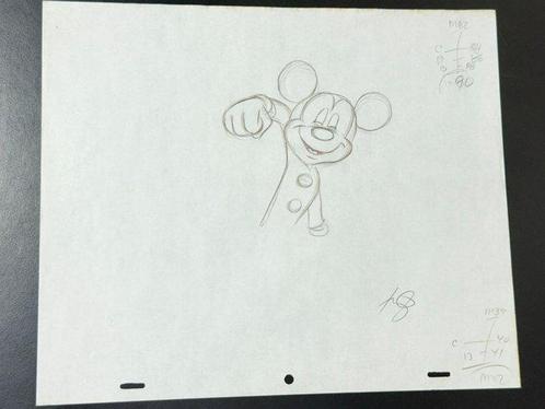 Walt Disney - Oorspronkelijke animatie tekening van Mickey, Verzamelen, Disney