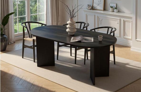 Asir 353NRD1124 Eettafel Hout Zwart van €399 voor €349 NIEUW, Huis en Inrichting, Tafels | Eettafels, 50 tot 100 cm, 150 tot 200 cm