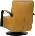 Cognac leren industriële draaifauteuil - staal zwart frame m, Nieuw, Ophalen of Verzenden, Industrieel, 50 tot 75 cm