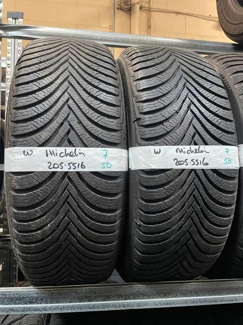 205-55-16 Michelin Winterbanden 7mm Incl Montage 205 55 16, Auto-onderdelen, Banden en Velgen, 16 inch, Winterbanden, 205 mm, Personenwagen