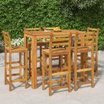 vidaXL 7-delige Tuinbarset massief acaciahout, Verzenden, Nieuw, Hardhout, 6 zitplaatsen