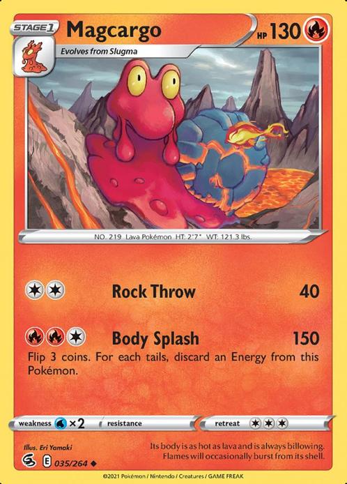 Magcargo 035/264 (Fusion Strike), Hobby en Vrije tijd, Verzamelkaartspellen | Pokémon, Losse kaart, Nieuw, Foil, Ophalen of Verzenden