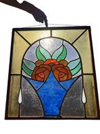 Art Nouveau Glas-in-loodraam - 1950-1960, Antiek en Kunst