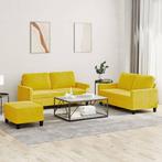 vidaXL 3-delige Loungeset met kussens fluweel geel, Huis en Inrichting, Banken | Bankstellen, Verzenden, Nieuw, Vierpersoons of meer