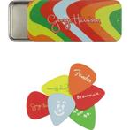 Fender George Harrison Rocky blikje met 6 medium plectrums, Verzamelen, Muziek, Artiesten en Beroemdheden, Nieuw, Ophalen of Verzenden