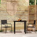 vidaXL 3-delige Tuinset zwart, 2 zitplaatsen, Nieuw, Tuinset, Verzenden