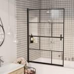 vidaXL Douchewand 100x140 cm ESG zwart, Doe-het-zelf en Verbouw, Sanitair, Verzenden, Nieuw