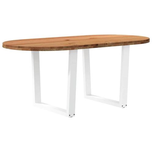 vidaXL Eettafel 180x90x74 cm ovaal massief eikenhout, Huis en Inrichting, Tafels | Eettafels, Nieuw, Verzenden