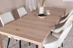 Uitschuifbare Eettafel Lena 170x95 cm Eiken Whitewash Jörn, Huis en Inrichting, Tafels | Eettafels, Verzenden, Nieuw