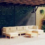 vidaXL 8-delige Loungeset met crèmekleurige kussens, Tuin en Terras, Tuinsets en Loungesets, Verzenden, Nieuw, 8 zitplaatsen, Loungeset