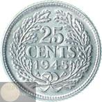 Nederland. Wilhelmina. 25 Cents 1945 Eikel Philadelphia, Postzegels en Munten