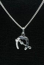 Zilveren Hoefijzer zweep ketting hanger, Verzenden, Nieuw