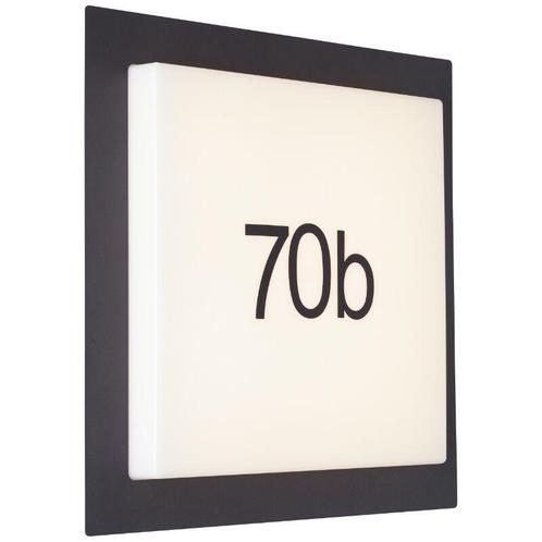 Aluminium huisnummer met verlichting zwart, Nurcan, 15W,, Tuin en Terras, Buitenverlichting, Wandlamp, Nieuw, Overige materialen