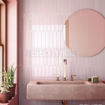 Wandtegel arrow blush pink roze 5x25 wandtegel beschikbaar voor biedingen