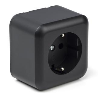 Stopcontact | Q-link (Opbouw, Randaarde, Zwart), Doe-het-zelf en Verbouw, Elektra en Kabels, Nieuw, Verzenden