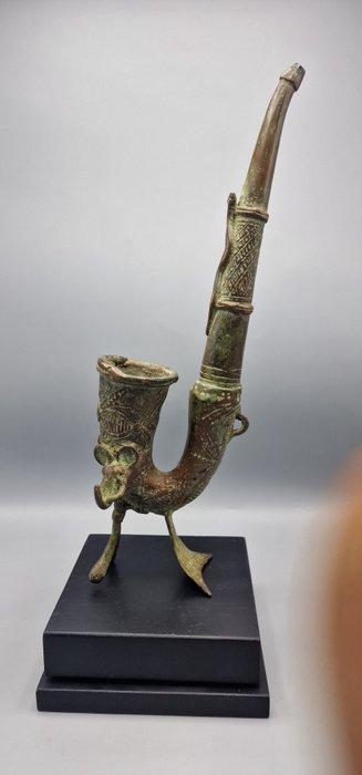 ROYAL BAMOUN DUBBELE KOM PIJP - Bamoun - Kameroen (Zonder, Antiek en Kunst, Kunst | Niet-Westerse kunst