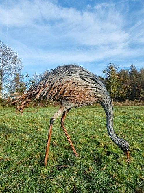 Figuur - Levensechte struisvogel - IJzer, Metaal, Antiek en Kunst, Kunst | Designobjecten