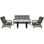 Dallas stoel bank dining loungeset 4 delig verstelbaar grijs, Tuin en Terras, Ophalen of Verzenden, Nieuw