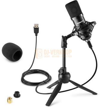 Vonyx CM300B - USB Studio microfoon zwart incl. kabel,
