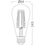 LED Lamp E27 Edison Filament - Brinton - Amber 6W 540lm -, Huis en Inrichting, Led-lamp, Soft of Flame, Nieuw, E27 (groot)