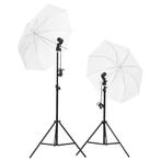 vidaXL Studioverlichtingsset met statieven en paraplus, Audio, Tv en Foto, Fotografie | Fotostudio en Toebehoren, Verzenden, Nieuw