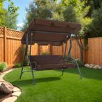 vidaXL Schommelbank 170x110x153 cm koffiekleurig, Tuin en Terras, Tuinbanken, Verzenden, Nieuw