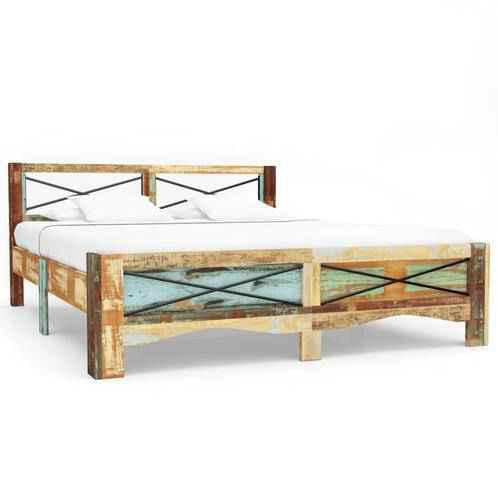 vidaXL Bedframe massief gerecycled hout 140x200 cm, Huis en Inrichting, Slaapkamer | Bedden, 140 cm, 200 cm, Tweepersoons, Nieuw