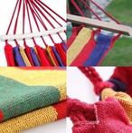 Hangmat 280x150 cm - rood gestreept - inclusief opbergtas