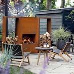 GardenMaxX Tuinhaard Pinacate XL Corten + Houtopslag + Grill, Tuin en Terras, Tuinhaarden, Nieuw, Ophalen of Verzenden