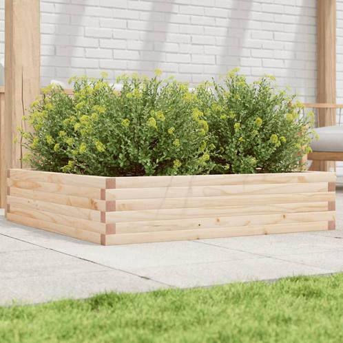 vidaXL Plantenbak 100x100x23 cm massief grenenhout, Tuin en Terras, Bloembakken en Plantenbakken, Nieuw, Hout, Verzenden