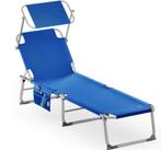 Ligbed Ibiza Blauw 190x59x29cm Alu Zonnescherm (Stoelen), Verzenden, Nieuw