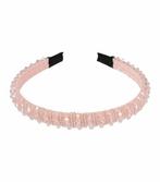 Haarband Diadeem 1,3cm – Facetkralen & Streeppatroon – Roze, Sieraden, Tassen en Uiterlijk, Nieuw