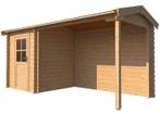 Tuinhuis met overkapping zadeldak 200x200+300cm nu €2.590,-