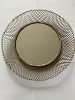 Spiegel - Metaal - Vintage spiegel met messing rand in, Antiek en Kunst, Kunst | Designobjecten