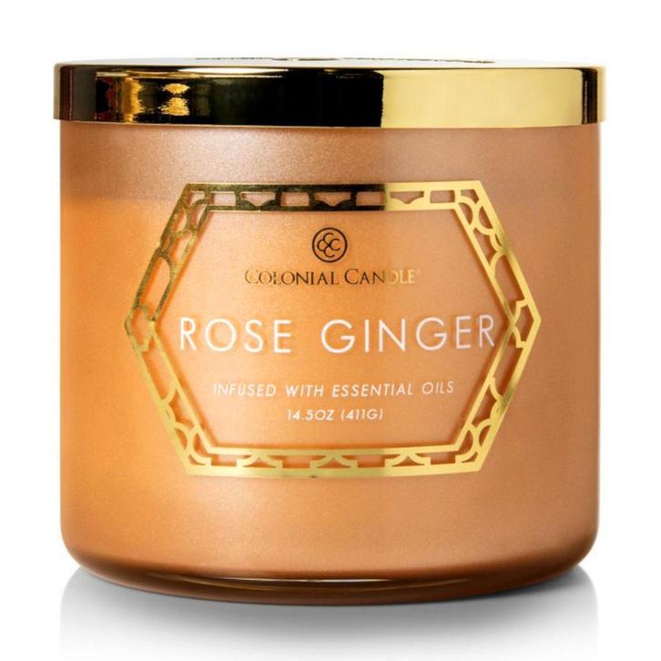 Colonial Candle - Geo Luxe Rose Ginger - sojablend, Huis en Inrichting, Woonaccessoires | Kandelaars en Kaarsen, Verzenden