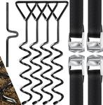 KESSER® 4x grondanker - Inc. Spanbanden - 40cm - RVS - Zwart, Verzenden, Zo goed als nieuw