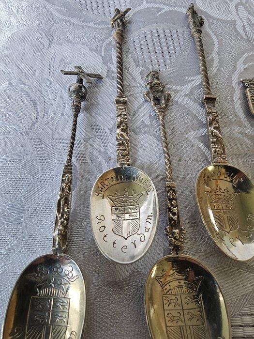 Lepel (7) - .835 zilver - Gegraveerd Rotterdam, Antiek en Kunst, Antiek | Goud en Zilver