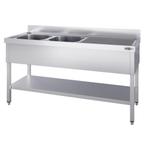 GGM Gastro | Spoeltafel PREMIUM - 1400x600mm - met onderstel, Verzenden