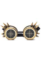 Goggles Steampunk Bril Spikes Radar Brons Montuur Bronzen Bu, Nieuw, Carnaval, Ophalen of Verzenden, Overige maten