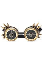 Goggles Steampunk Bril Spikes Radar Brons Montuur Bronzen Bu, Ophalen of Verzenden, Nieuw, Overige maten, Carnaval