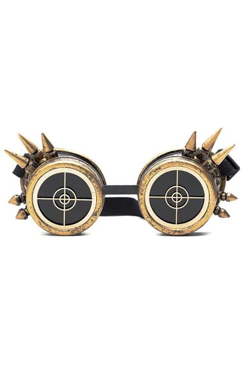 Goggles Steampunk Bril Spikes Radar Brons Montuur Bronzen Bu, Kleding | Heren, Carnavalskleding en Feestkleding, Nieuw, Overige maten