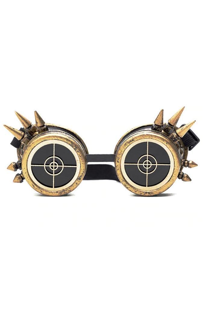 Goggles Steampunk Bril Spikes Radar Brons Montuur Bronzen Bu, Kleding | Heren, Carnavalskleding en Feestkleding, Nieuw, Overige maten