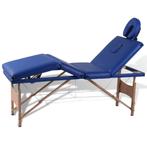 vidaXL Inklapbare massagetafel 4 zones met houten frame, Sport en Fitness, Massageproducten, Verzenden, Nieuw