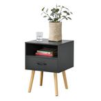 Nachtkastje Gavle met lade open vak 57x42x40 cm donkergrijs, Huis en Inrichting, Tafels | Bijzettafels, Verzenden, Nieuw