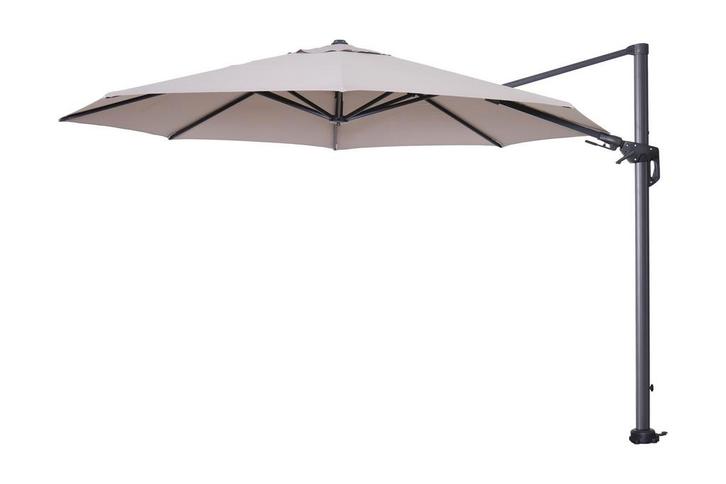 Garden Impressions Hawaii Zweefparasol 350 cm. Rond - Zand, Tuin en Terras, Parasols, Zweefparasol, Nieuw, Kantelbaar, Verzenden